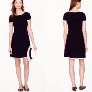 J.CREW Tipped Ponte Dress in RED & NAVY